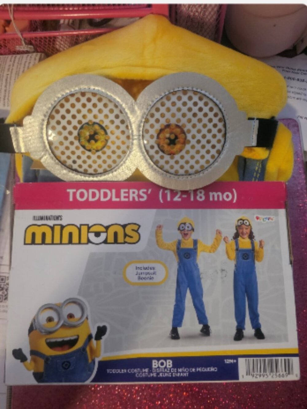 Minions Bob Toddler Costume – 12M-18M (Jumpsuit & Beanie)